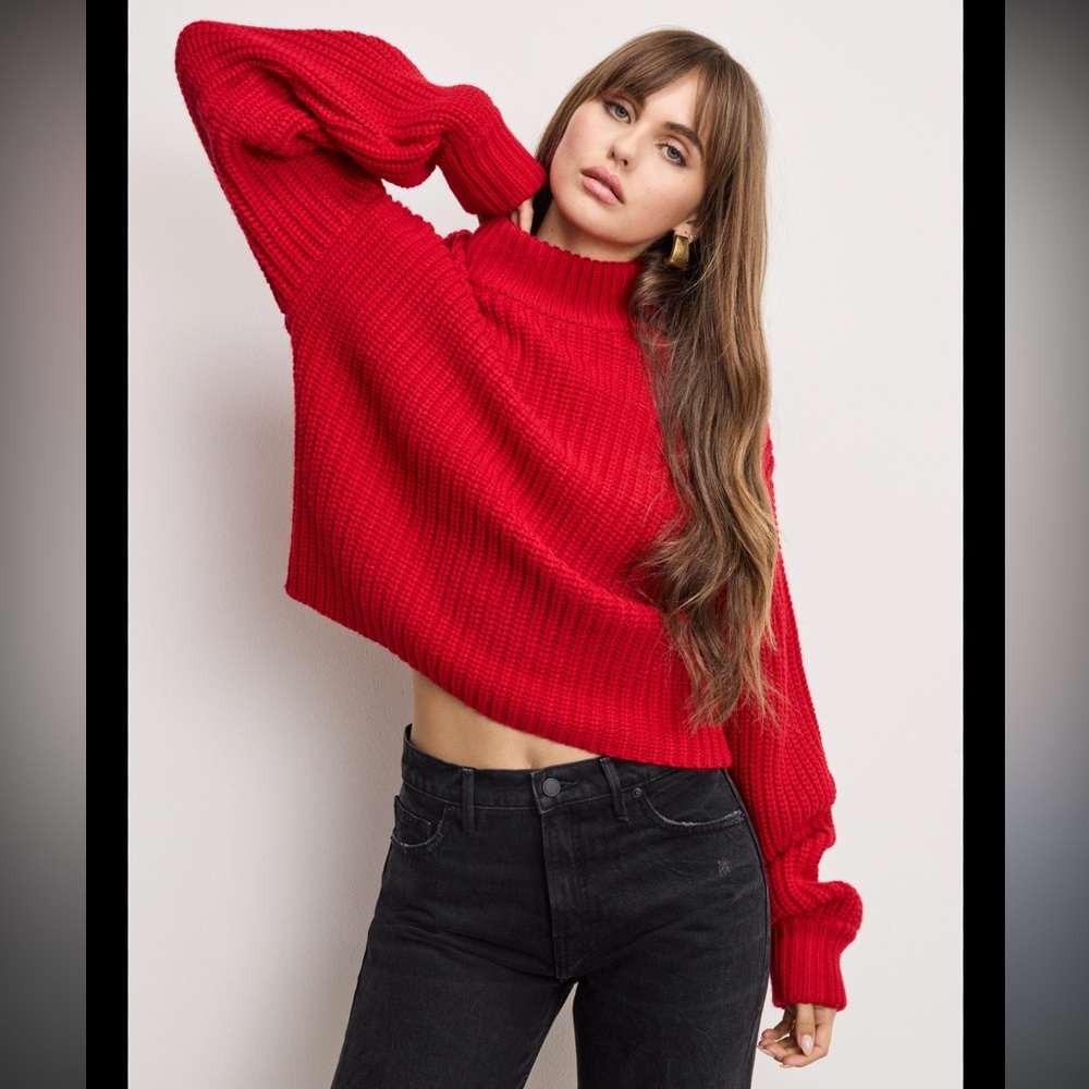 Liz Claiborne Women's Mock Neck Red Sweater - Picture 15 of 15